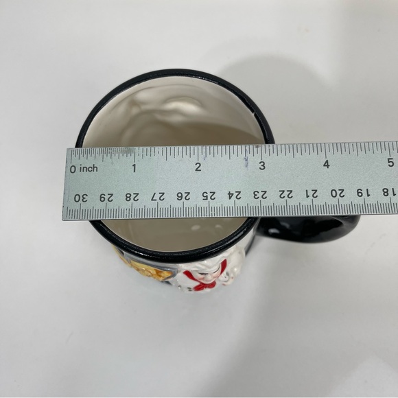 Coffee Mug Fat Chef Black White Baker Bas Relief Triple Side 14 Oz - Picture 8 of 10